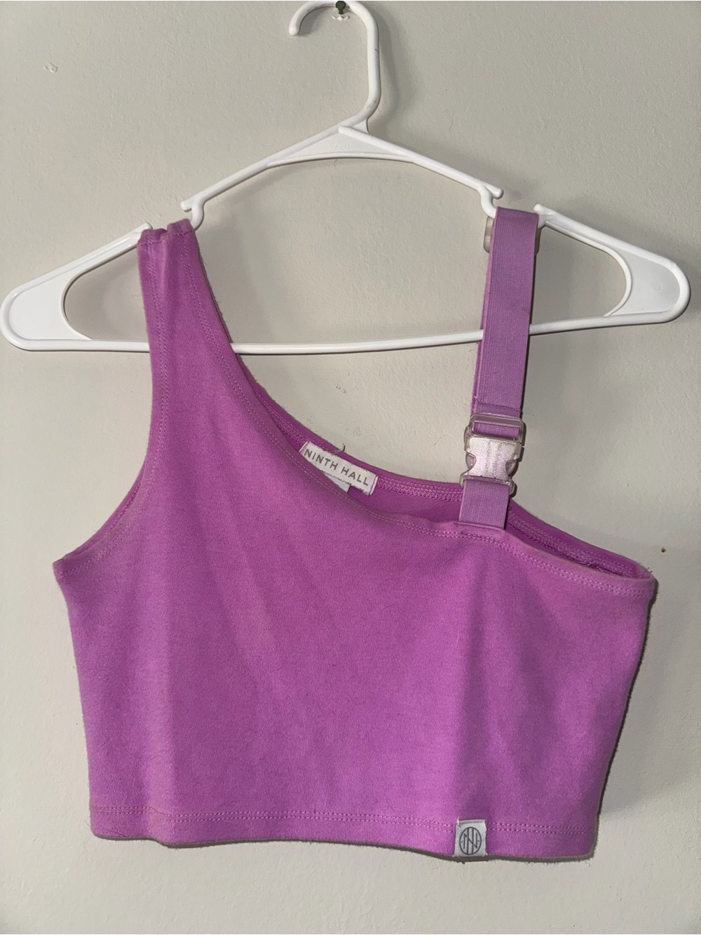 Ninth Hall One-Shoulder Crop Top in Orchid